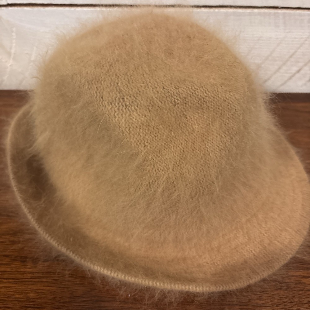 Women's Wool/Angora Hat One SizeTan Stylish Warm Bucket Hat - Picture 2 of 3